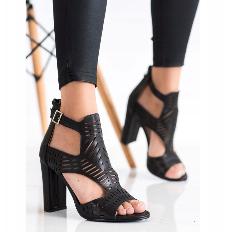 Renda Openwork Fashion Sandals black 1