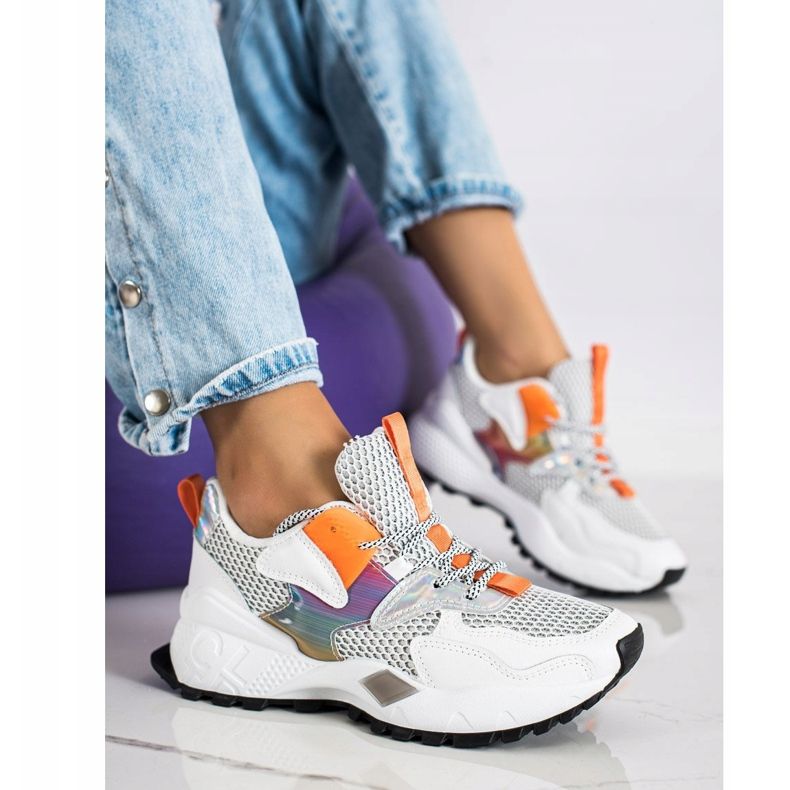 SHELOVET Fashion Sneakers With Mesh white multicolored 2