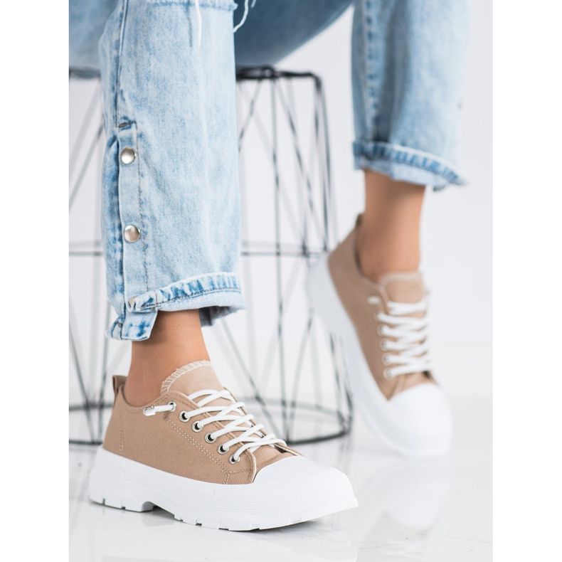 Sabatina Fashionable Sneakers On The Platform brown 2