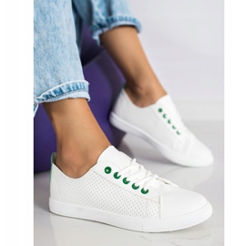 SHELOVET Openwork Sneakers With Eco Leather white 2