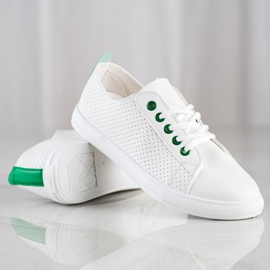 SHELOVET Openwork Sneakers With Eco Leather white 1