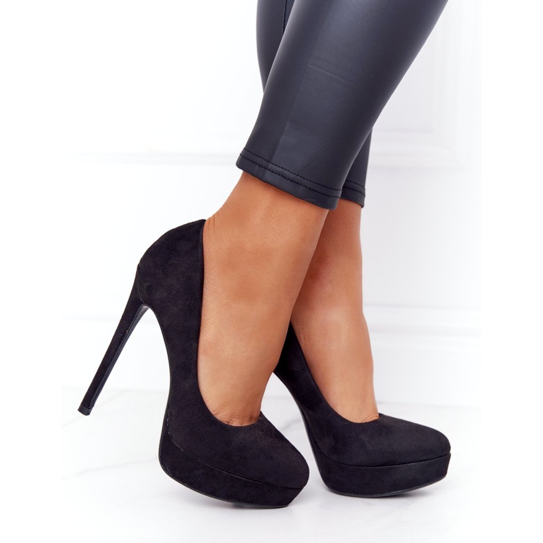 PS1 Classic Black Suede Heels Margharita 2