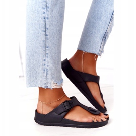 NEWS Women's Rubber Flip-flops Black Alma 3