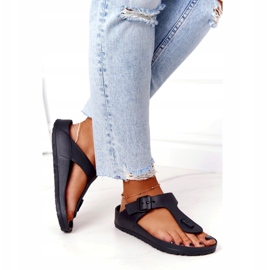 NEWS Women's Rubber Flip-flops Black Alma 4