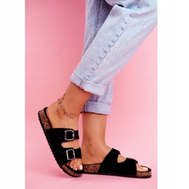 EVE Women's Slippers On Cork With Buckles Black Si Senor 2