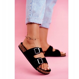 EVE Women's Slippers On Cork With Buckles Black Si Senor 3