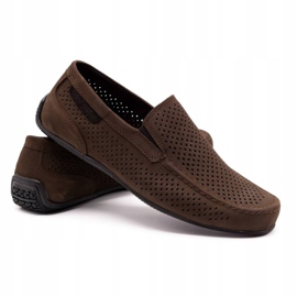 Polbut Men's leather loafers 2105P dark brown 3