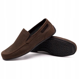 Polbut Men's leather loafers 2105P dark brown 2