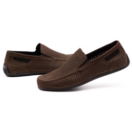 Polbut Men's leather loafers 2105P dark brown 5