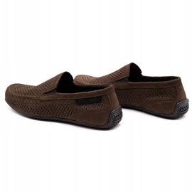 Polbut Men's leather loafers 2105P dark brown 6