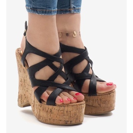 Black wedge sandals 10193 1