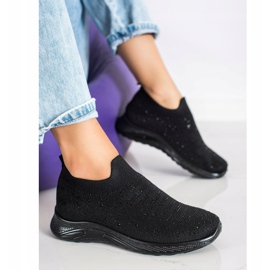 SHELOVET Sneakers With Crystals black 2