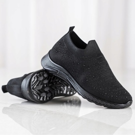 SHELOVET Sneakers With Crystals black 1 SHELOVET Sneakers With Crystals black 1