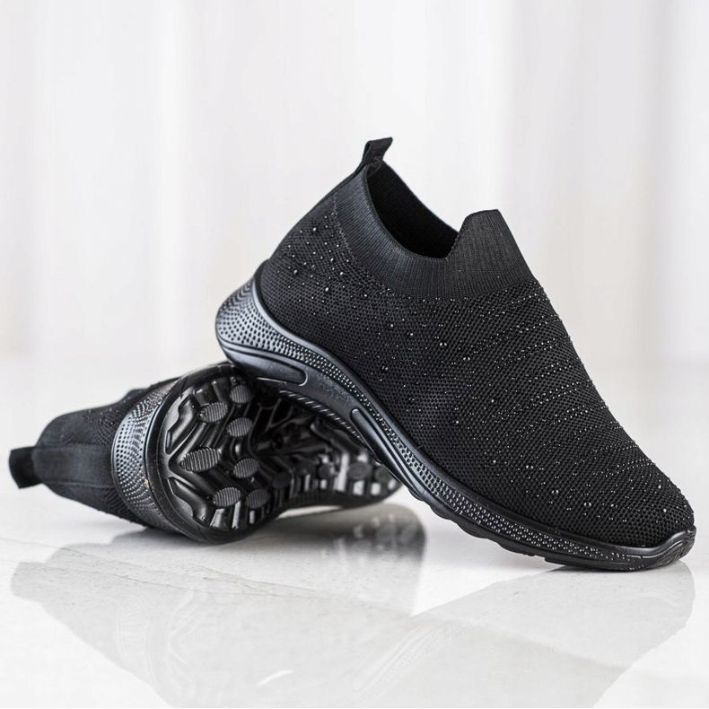 SHELOVET Sneakers With Crystals black 1 SHELOVET Sneakers With Crystals black 1