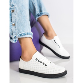 SHELOVET Openwork Sneakers On The Black Platform white 2