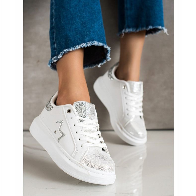 SHELOVET Stylish Sneakers On The Platform white 2
