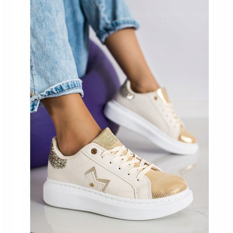 SHELOVET Stylish Sneakers On The Platform beige 2
