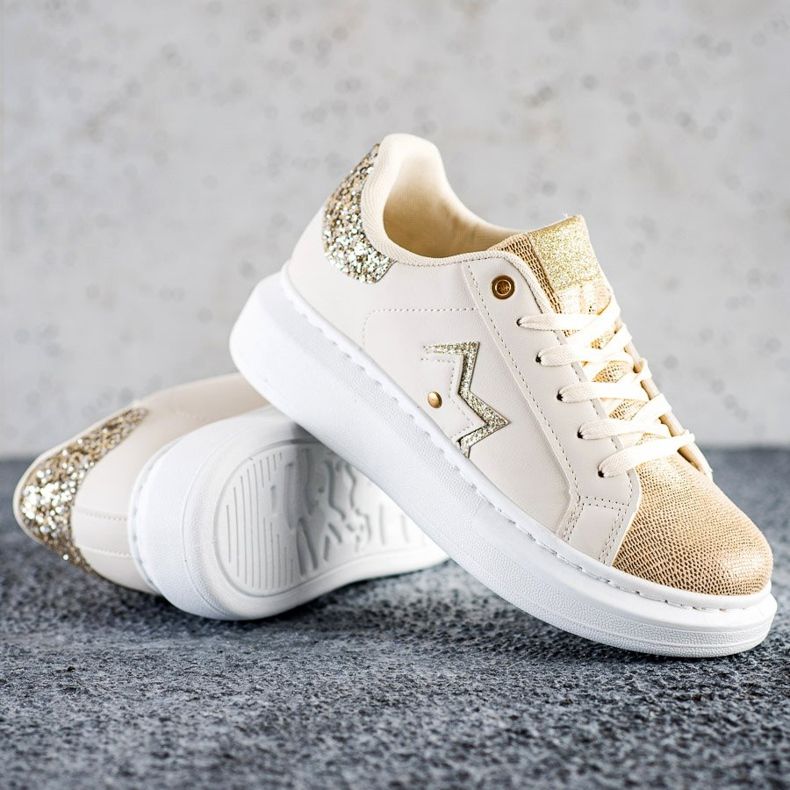 SHELOVET Stylish Sneakers On The Platform beige 1