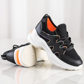 SHELOVET Black Sneakers With Mesh 1