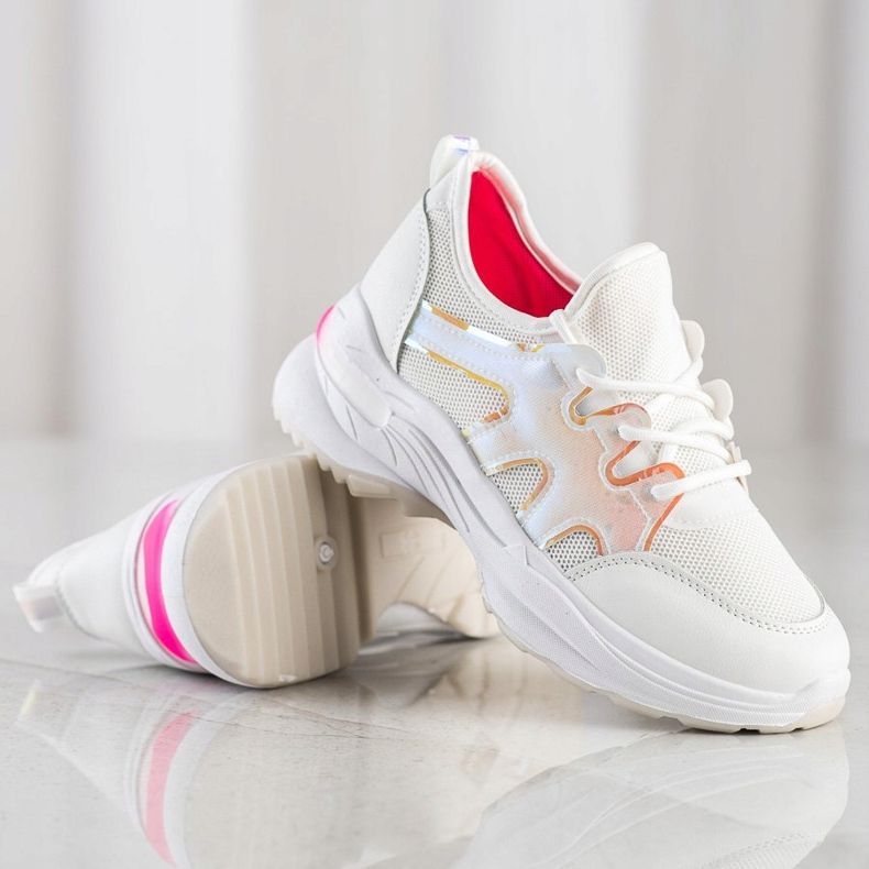 SHELOVET White Sneakers With Mesh 1