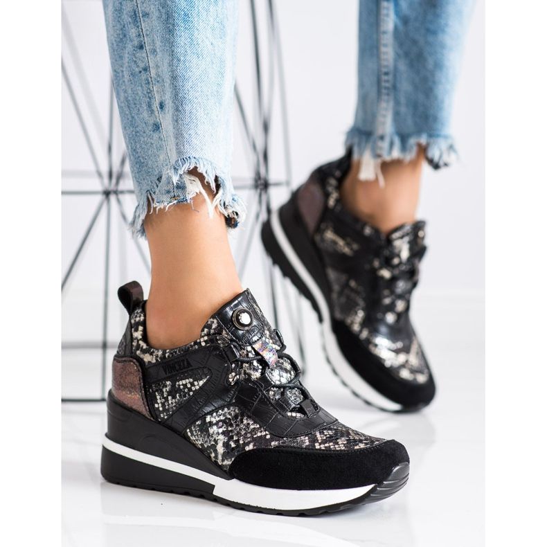 VINCEZA Wedge Sneakers black 1