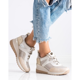 VINCEZA Wedge Sneakers beige 1