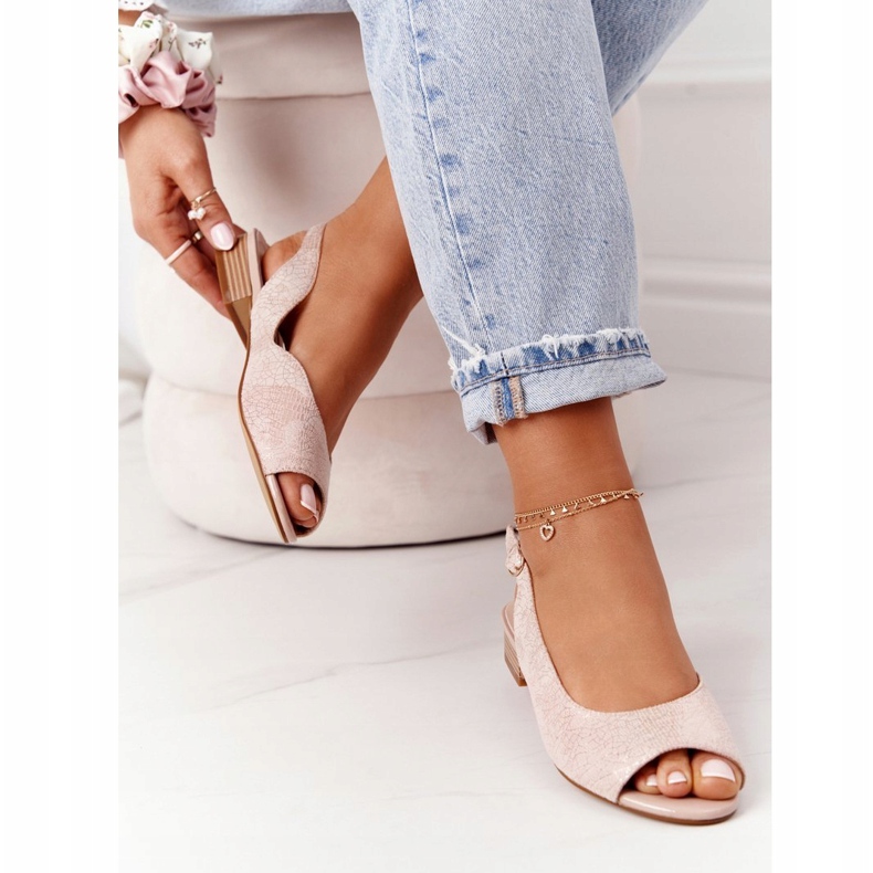 Suede High Heel Sandals Sergio Leone SK807 Pink golden 3