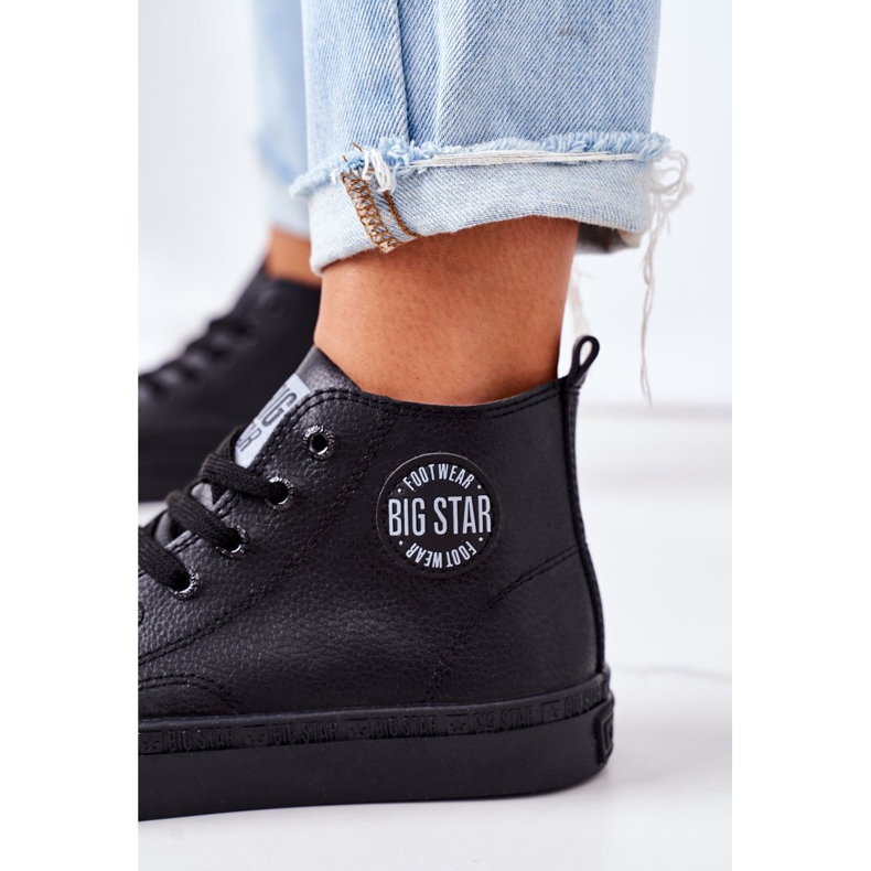 Women's Leather High Sneakers Big Star GG274015 Black 1 Women's Leather High Sneakers Big Star GG274015 Black 1