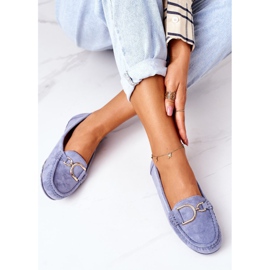 PS1 Women's Suede Loafers Blue Downtown 1