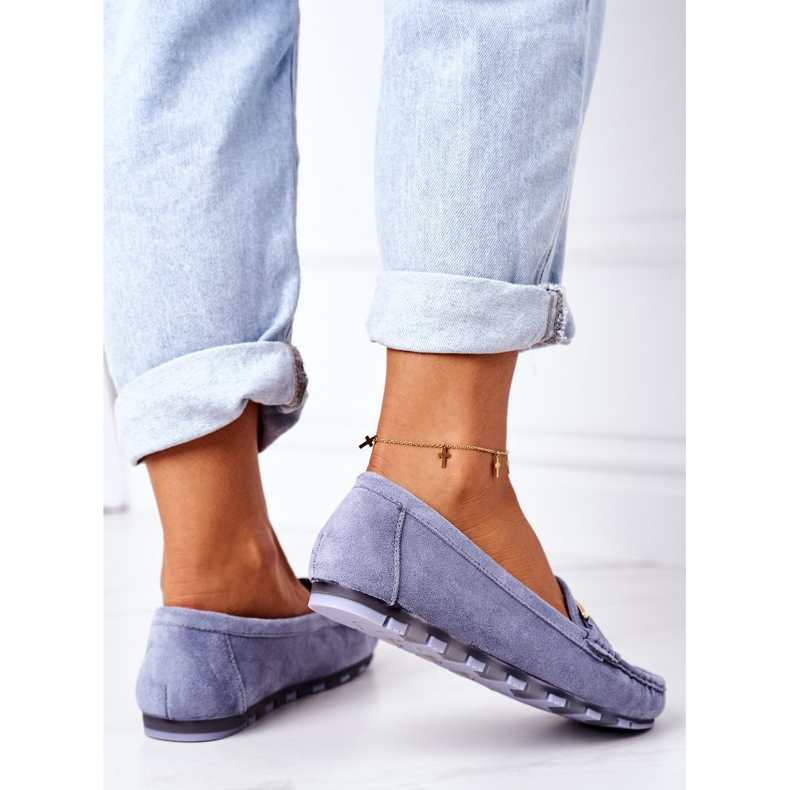PS1 Women's Suede Loafers Blue Downtown 2