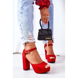 PW1 Suede Sandals On A Red Silvia Bar 2