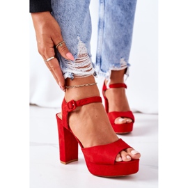 PW1 Suede Sandals On A Red Camilia Bar 2