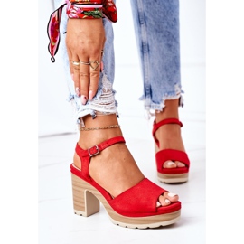 PW1 Sandals On A Bar And Platform Red Maggie 2