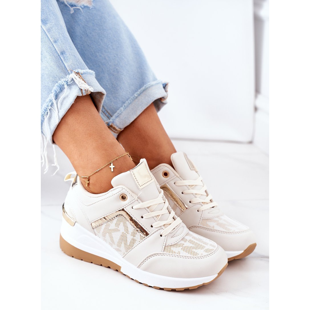 Tan wedge sneakers womens sales