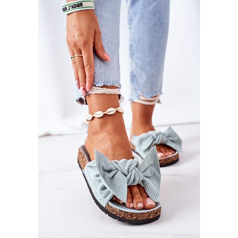 PS1 Corduroy Slippers With Mint Summertime Cork green 2