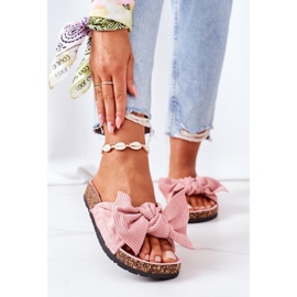 PS1 Corduroy Pink Slippers On Cork Summertime 2