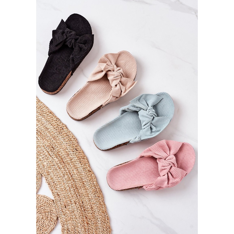 PS1 Corduroy Pink Slippers On Cork Summertime 1