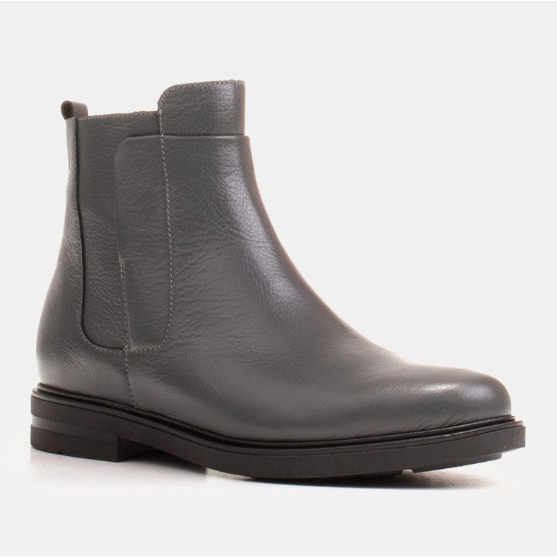 Marco Shoes Light boots insulated with a flat bottom made of natural leather grey 1