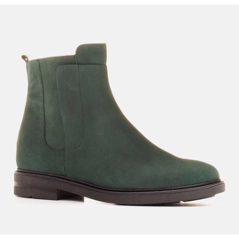 Marco Shoes Light boots insulated with a flat bottom made of natural leather green 1