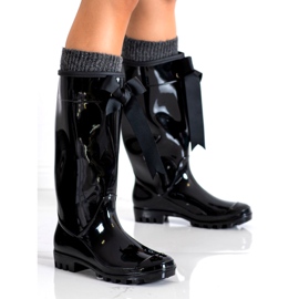 SHELOVET High Galoshes With A Bow black 2