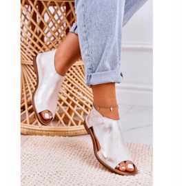 Nicole Women's Flat Leather Sandals White Natalie golden 4 Nicole Women's Flat Leather Sandals White Natalie golden 4