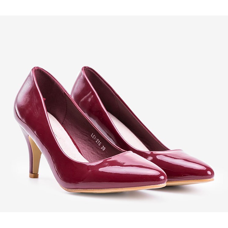 Maroon pumps on a Faith stiletto heel red 1