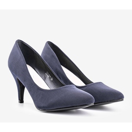 Navy blue pumps on the Anahi heel 1 Navy blue pumps on the Anahi heel 1