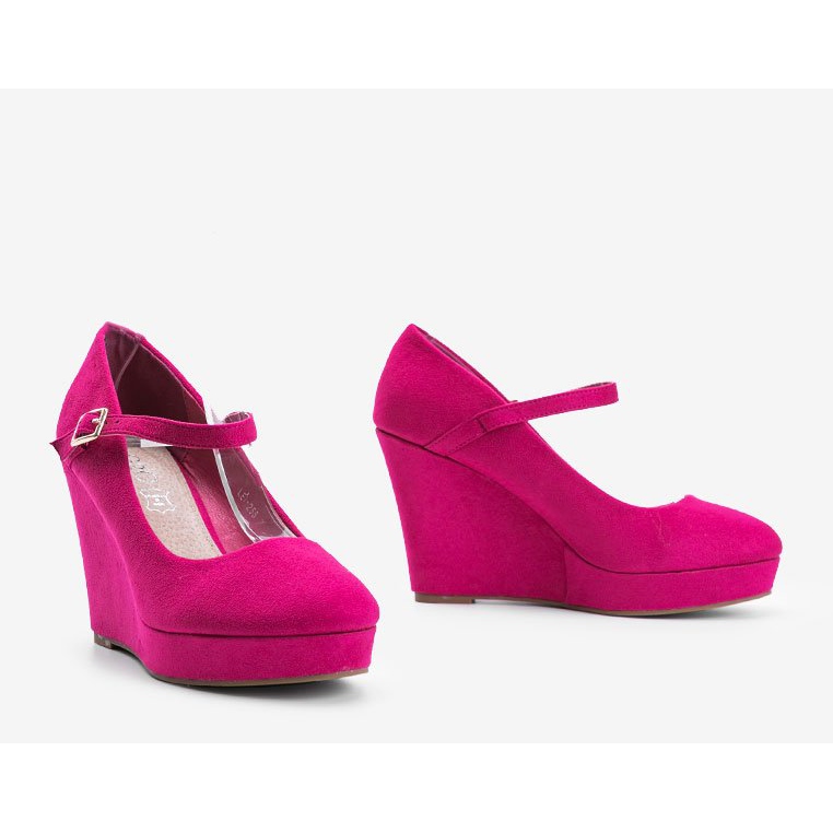 Pink high wedge pumps 1 Pink high wedge pumps 1
