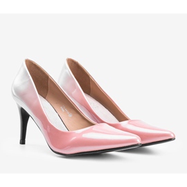 Rose gold pumps on a Kaqia stiletto heel pink golden 1