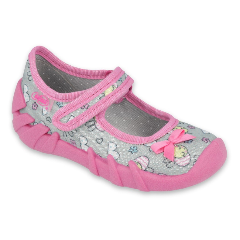 Befado children's slippers 109p218 pink with a bow 1