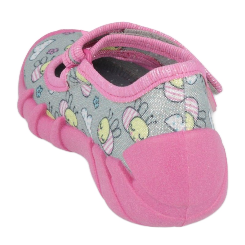 Befado children's slippers 109p218 pink with a bow 2