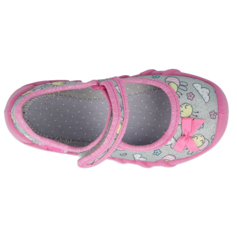 Befado children's slippers 109p218 pink with a bow 4