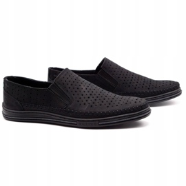 Polbut Men's openwork shoes 2107P black 2