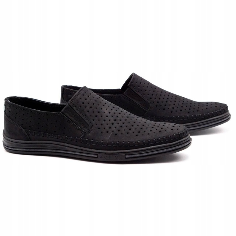 Polbut Men's openwork shoes 2107P black 2